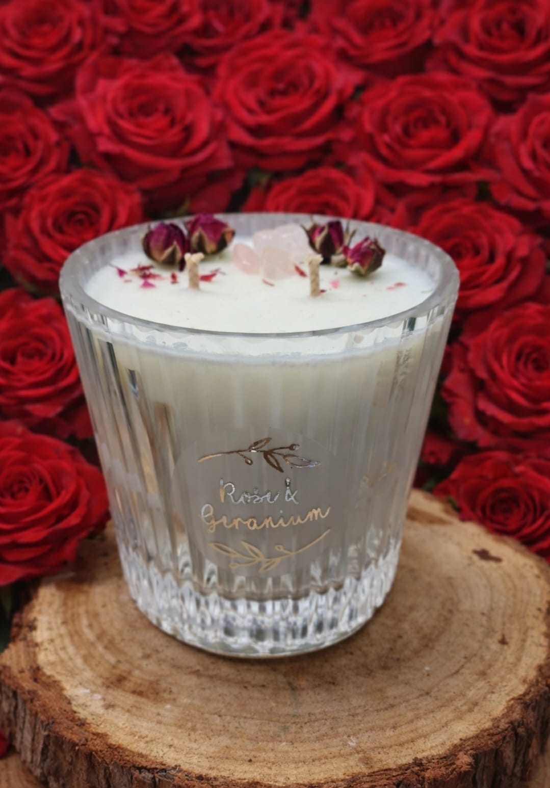 Rose and Geranium Pure Soe Hand Poured Candles 32cl